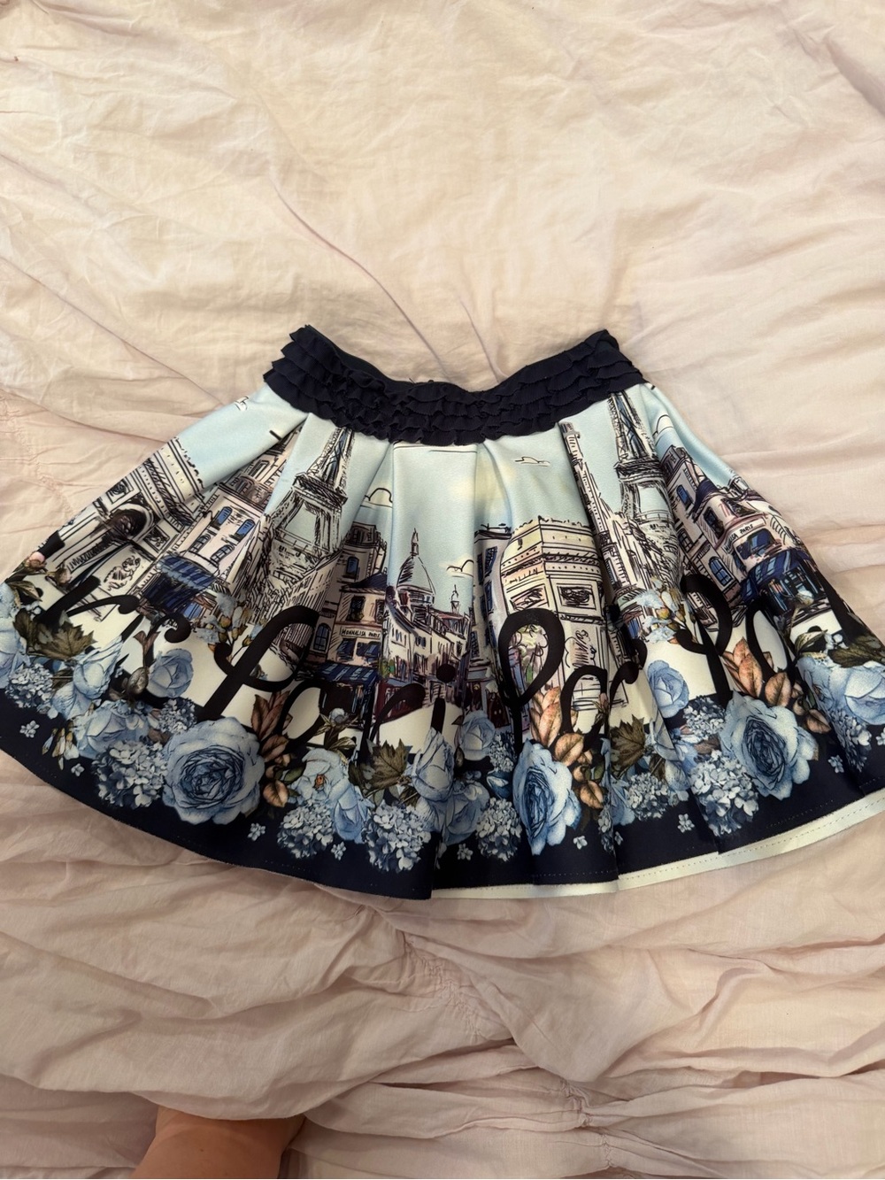 MonnaLisa Paris Cityscape Skater Skirt